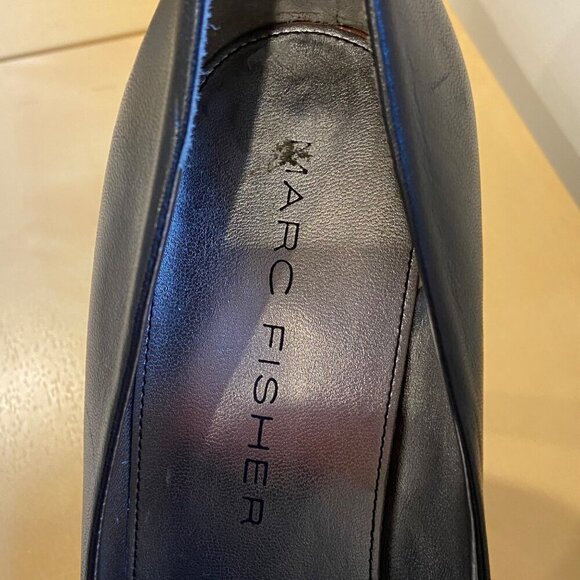 Marc Fisher Black Leather Platform High Heels s - Womens Size 9.5 - Picture 10 of 16